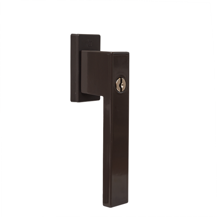 Window handle with a key - DUBLIN (brown RAL8019)