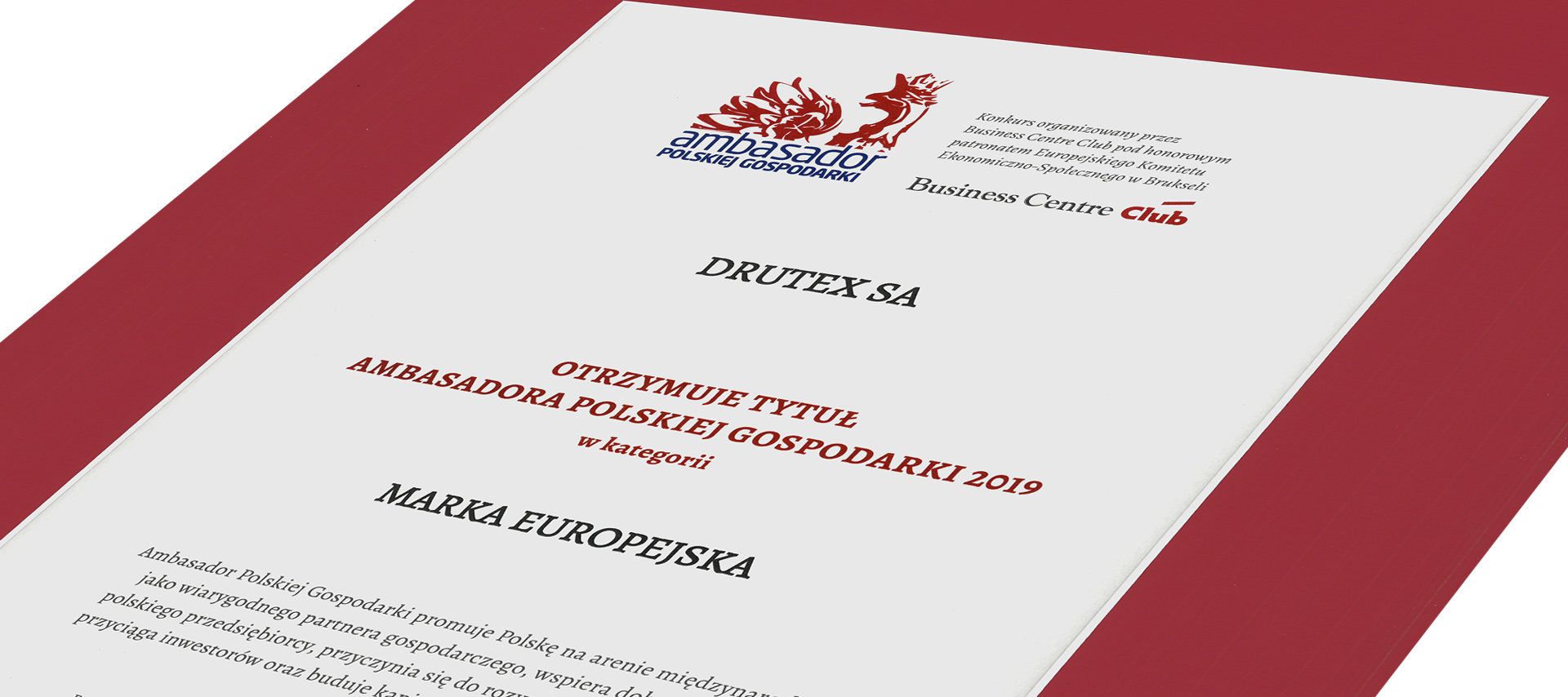 Drutex yet again has been awarded the Ambassador of Polish Economy title
