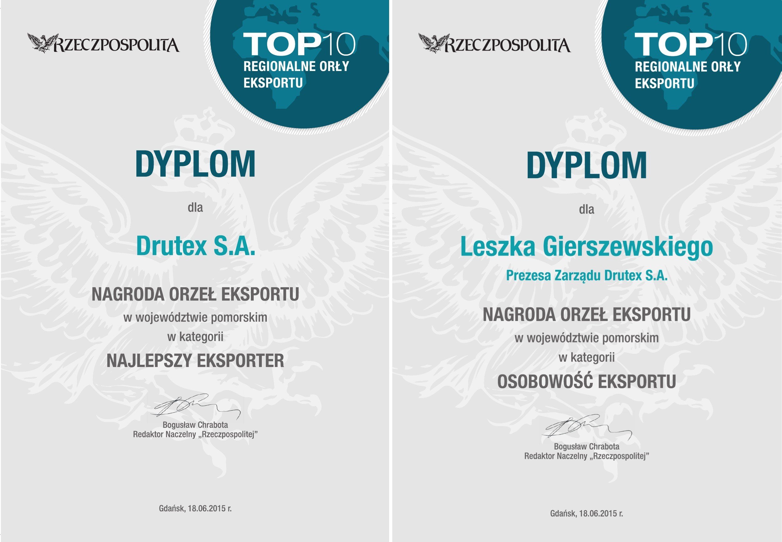 DRUTEX awarded in the Eagles of Export contest!	